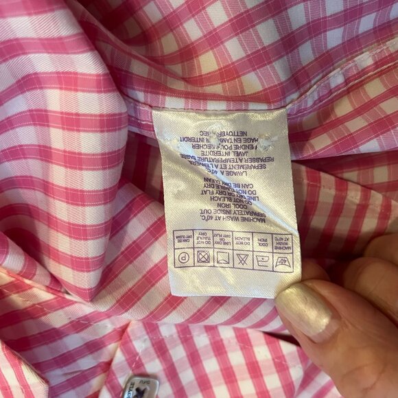 NWOT Jeremy Argle NYC Men's Pink and White Checked Button-down XXL 100% Cotton - Picture 10 of 12